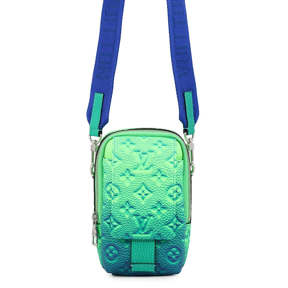 Louis Vuitton Shoulder Bag Double Phone Pouch Clutch Illusion Taurillon Leather
